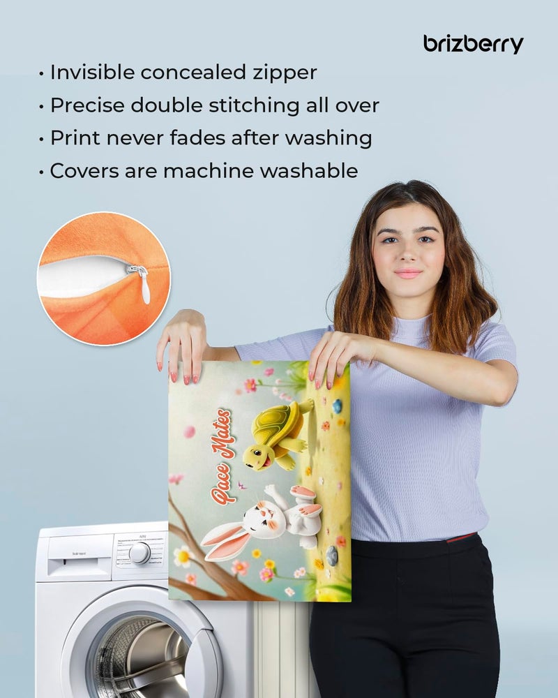 Brizberry® Kids Pillow Cushion with Super Soft Fabric | Animal & Cartoon Prints | 12x18 inches (Design 25) - Image 5