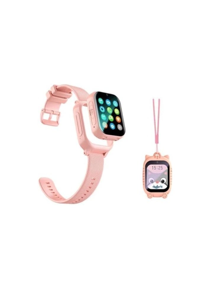 FARROBIZZ - 4G Kids Smart Watch With 4G Sim Card Support and Waterproof - 2023 Model with Video Call, GPS Tracker, and More, With Extra Band and Hanging Case (Pink) - Image 1