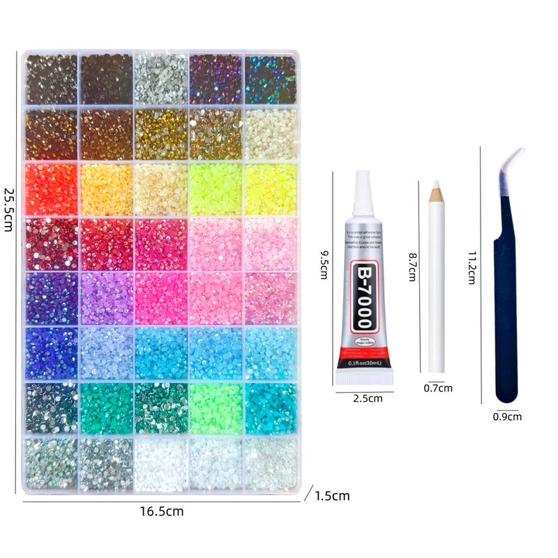 Hot Selling 42-Slot Mixed Color 3mm Jelly Resin Flatback Rhinestones for DIY Phone Case, Mug, Nail Art - Image 5