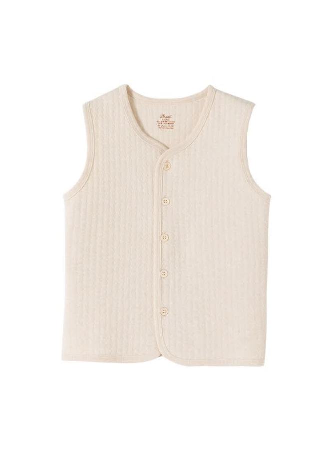Top melon Dingguagua Children's Colored Cotton Vest, Boys And Girls Three-layer Quilted Warm Base Layer Vest, Wearable Outside, Colored Cotton, Size 150 - Image 4