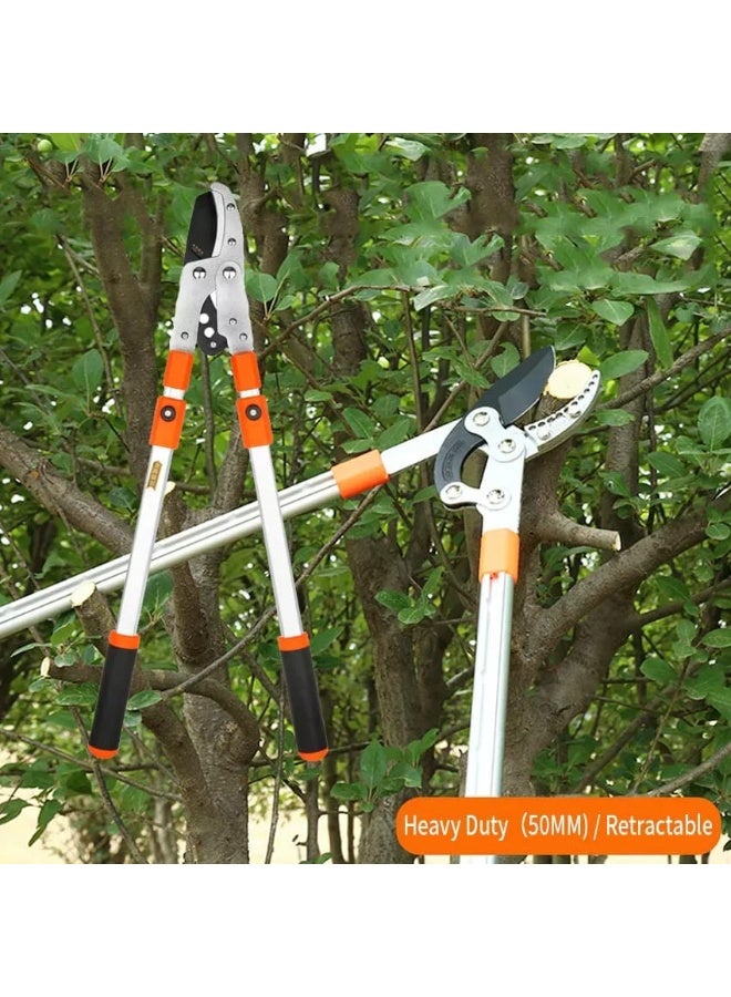 Kurtzy Heavy-Duty Telescopic Garden Lopper with 50mm Cutting Capacity - Extendable Tree Branch Cutter with Sharp Bypass Blade and Ergonomic Non-Slip Handles - Professional Manual Pruning Tool - Image 1