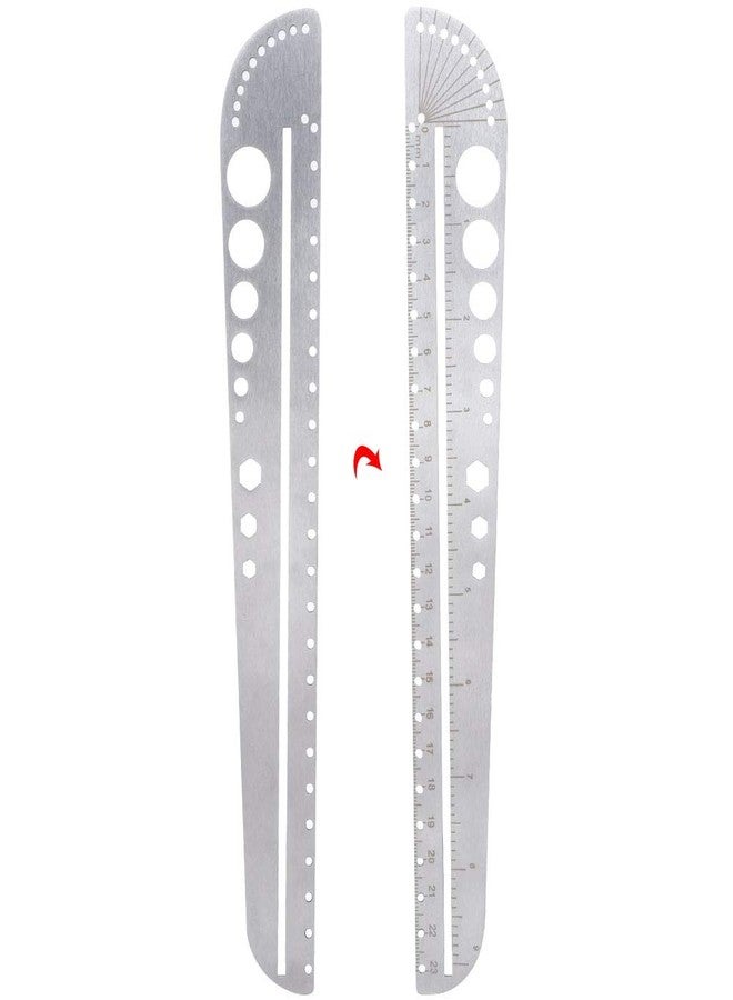 Zerodis Stainless Steel Scale Ruler, Multifunctional Protractor Measuring Tool, Professional Grade Aluminum Triangular Drafting Ruler for Civil Engineer Blueprints - Image 5