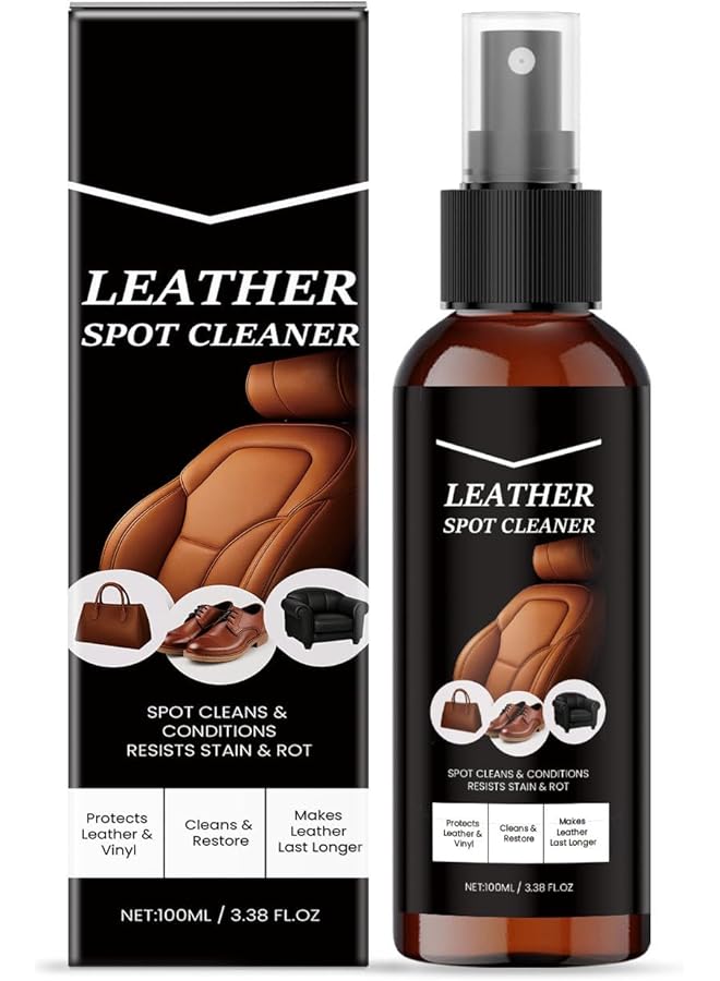 KASTWAVE Leather Spot Cleaner Conditioner, Natural Plant-Based Leather Cleaner For Shoes, Boots, Car Seats, Furniture Purse, Stain Remover, Uv Protection (100Ml) - Image 1