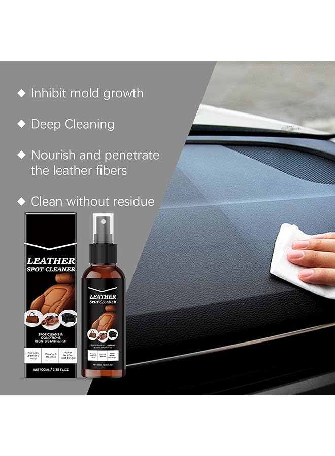 KASTWAVE Leather Spot Cleaner Conditioner, Natural Plant-Based Leather Cleaner For Shoes, Boots, Car Seats, Furniture Purse, Stain Remover, Uv Protection (100Ml) - Image 4