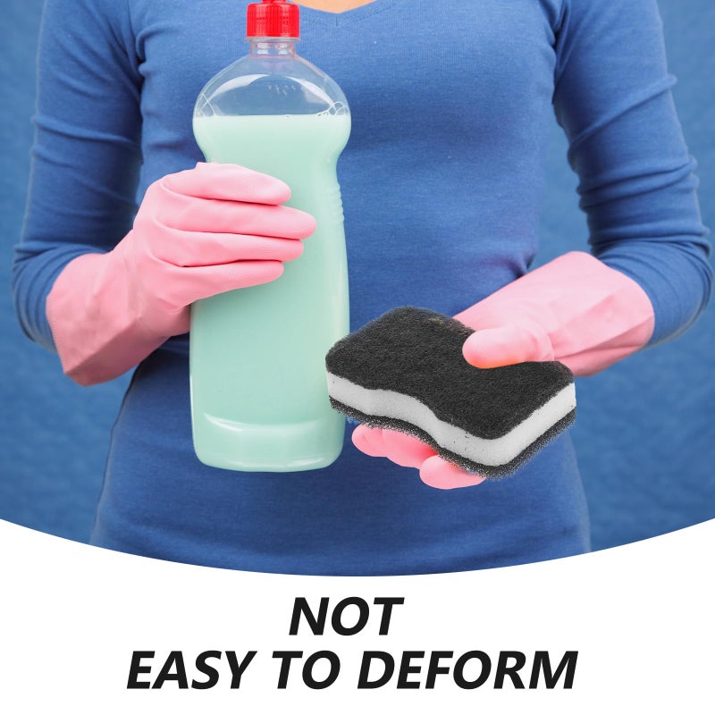 Triple Layer Non Stick Scrub Sponges 5 Pack Black for Dishwashing and Kitchen Cleaning - Image 4