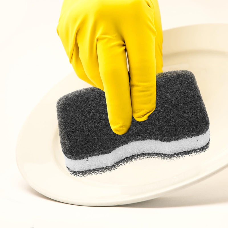 Triple Layer Non Stick Scrub Sponges 5 Pack Black for Dishwashing and Kitchen Cleaning - Image 5