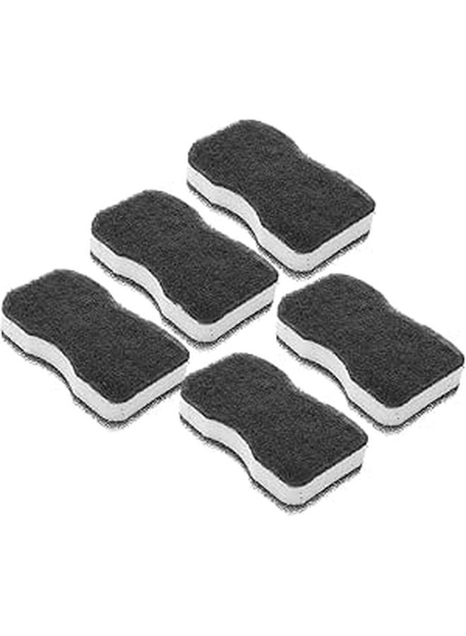 Triple Layer Non Stick Scrub Sponges 5 Pack Black for Dishwashing and Kitchen Cleaning - Image 1