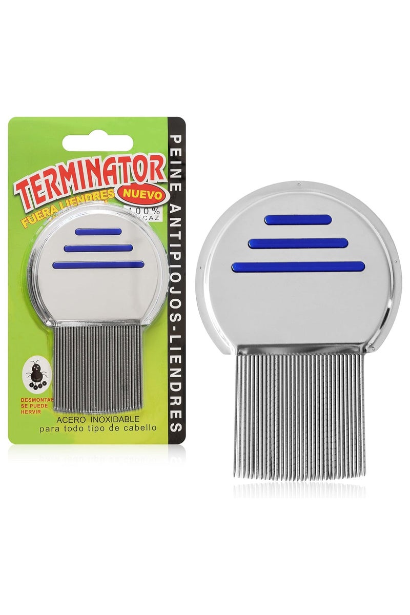 ترمينيتور مشط من الفولاذ المقاوم للصدأ لعلاج قمل الرأس/إزالة بيض القمل - Image 1