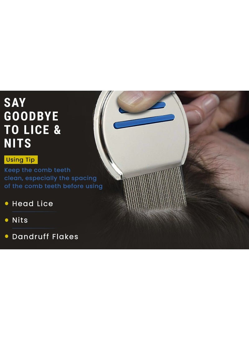 ترمينيتور مشط من الفولاذ المقاوم للصدأ لعلاج قمل الرأس/إزالة بيض القمل - Image 3