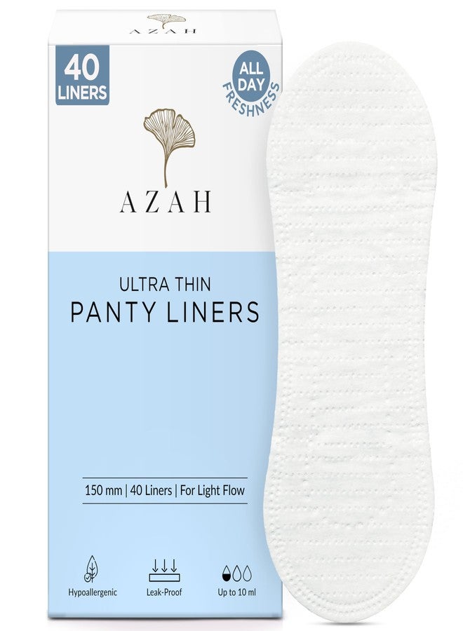 AZAH Panty Liners for Women Daily Use (Pack of 40) Organic Cotton Pantyliners for Hygienic & Protects Underwear - Image 1