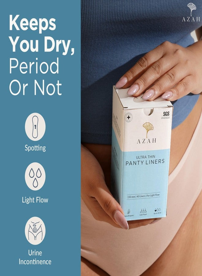 AZAH Panty Liners for Women Daily Use (Pack of 40) Organic Cotton Pantyliners for Hygienic & Protects Underwear - Image 2