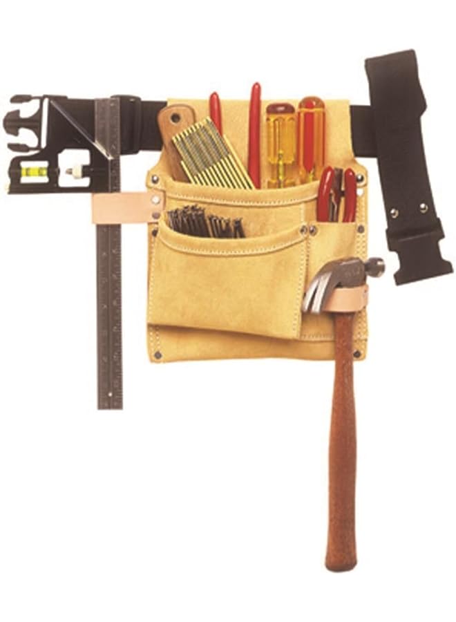 Custom Leathercraft CLC Custom Leathercraft IP489X Suede Tool Bag & Poly Web Belt, 3 Pocket  - Image 1