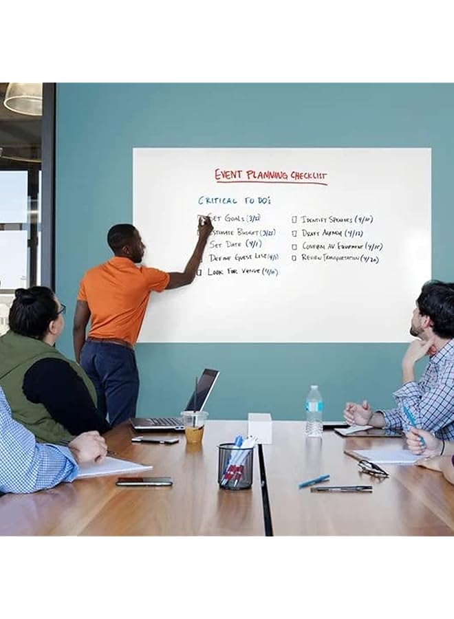 erorex Self Adhesive Whiteboard Sticker Removable Whiteboard Sticker Wall Sticker Vinyl Peel And Stick Paper School Office Home College Students Painting Wallpaper 60X200Cm - Image 2