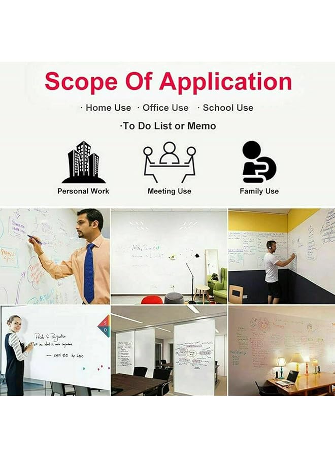 erorex Self Adhesive Whiteboard Sticker Removable Whiteboard Sticker Wall Sticker Vinyl Peel And Stick Paper School Office Home College Students Painting Wallpaper 60X200Cm - Image 4