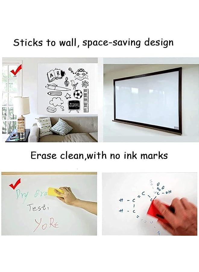 erorex Self Adhesive Whiteboard Sticker Removable Whiteboard Sticker Wall Sticker Vinyl Peel And Stick Paper School Office Home College Students Painting Wallpaper 60X200Cm - Image 3