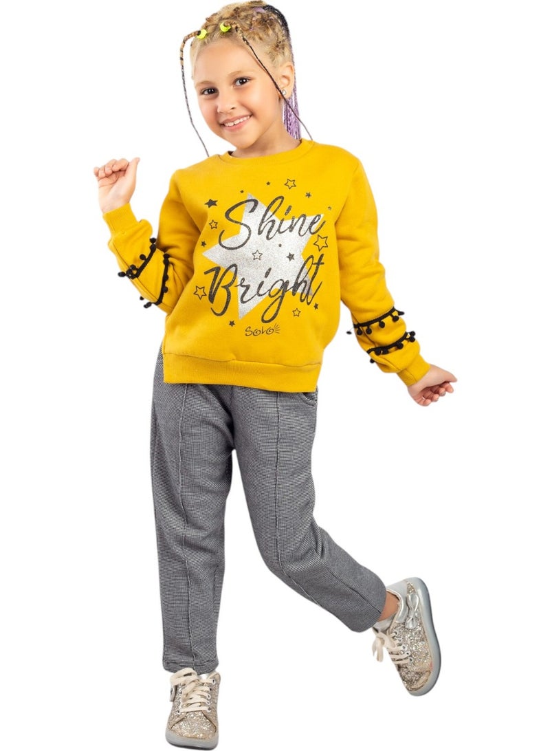 CHOiCE Girls' Pajama Set Shine Star Tracksuit – Style and Comfort with a Shiny Star Design – Code 415