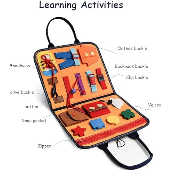 BUSY BOARD MONTESSORI TODDLER SENSORY TRAVEL FOR TODDLERS AND YOUNG CHILDREN 3+ YEARS OLD - Image 4