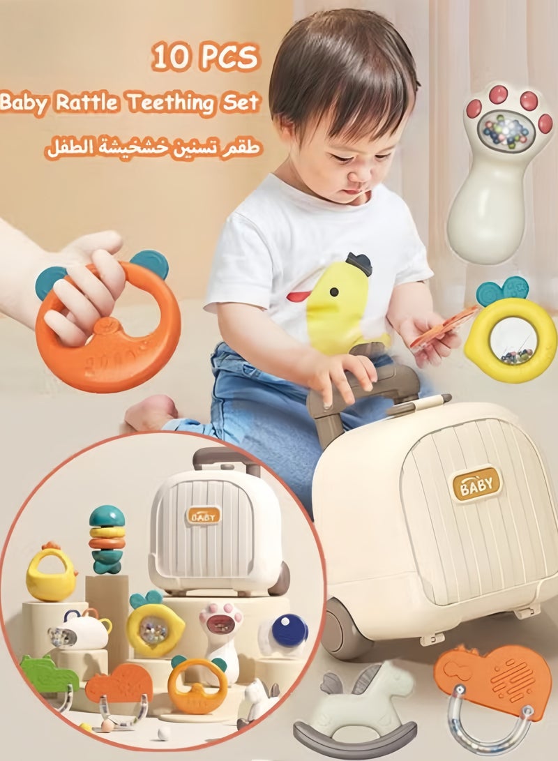MIXDE 10 PCS Baby Rattle Toy, Infant Teething Toys, Baby Teethers Set With Storage Box, Baby rattle toys,Babies Toys Gifts for Boys And Girls. Early Educational Toy Set - Image 3