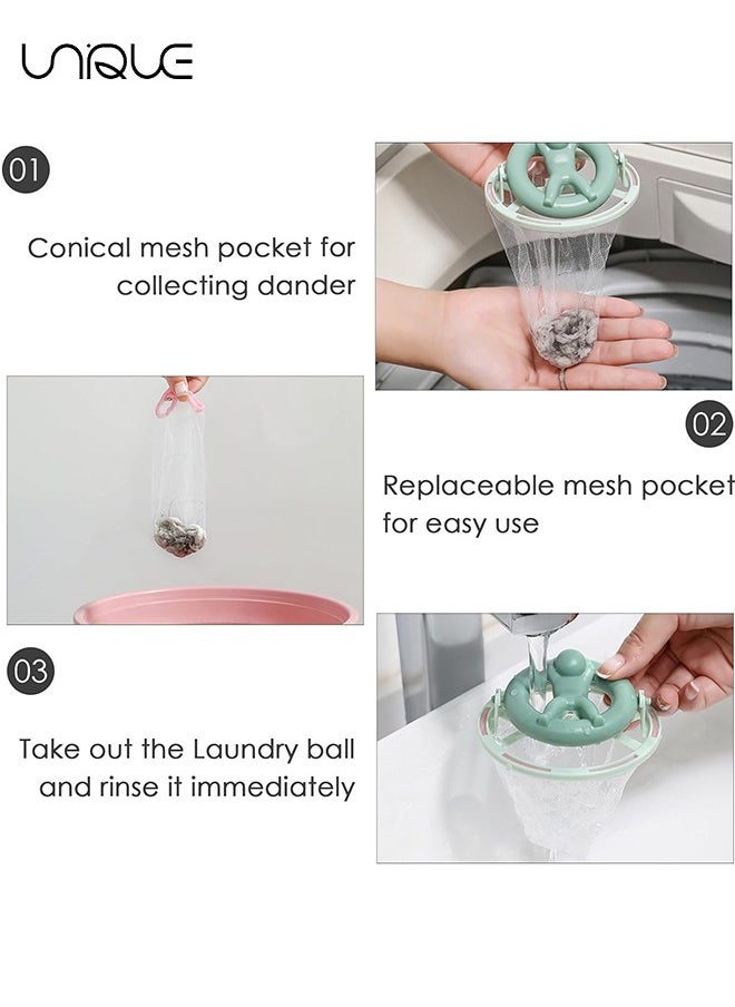 Unique - 4Pcs Lint Trap for Washing Machine Comes with 80 Mesh Pockets Lint Traps Household Reusable Washing Machine Hair Filter Bag Filter Balls for Laundry Filter for Sediment - Image 1