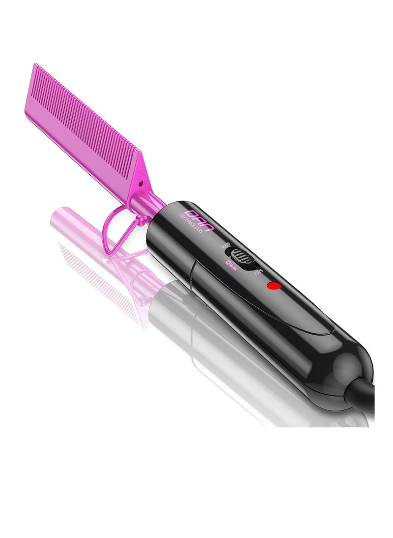 DAN Technology - DAN Technology Dual Voltage Ceramic Pressing Comb - 450°F Fast Heating Mini Straightener for Lace Front Wigs and Black Women's Hair - Image 1