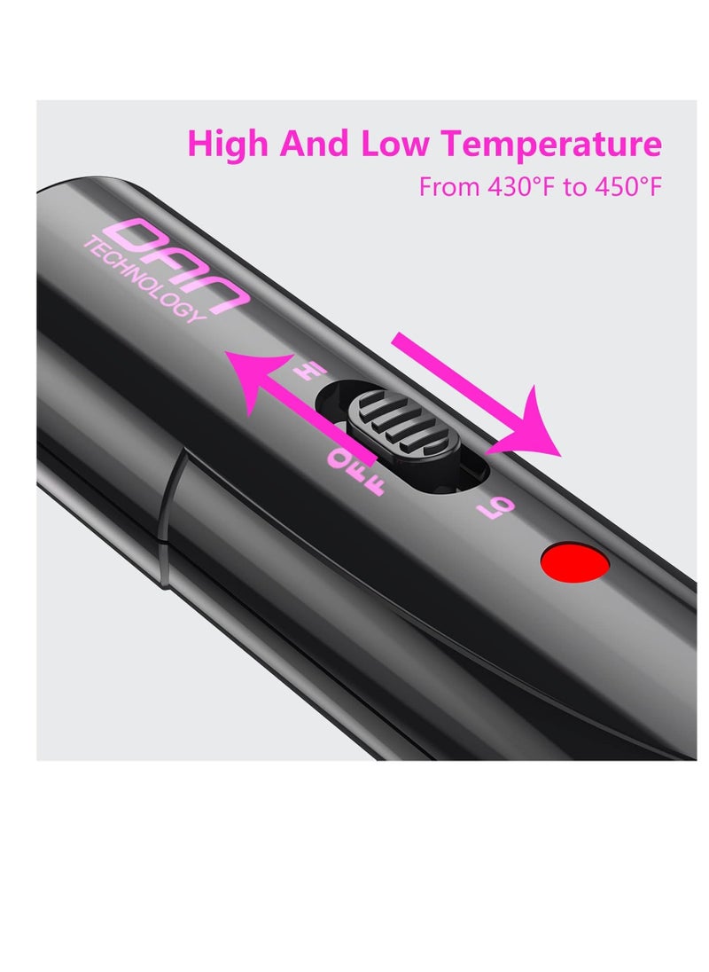 DAN Technology - DAN Technology Dual Voltage Ceramic Pressing Comb - 450°F Fast Heating Mini Straightener for Lace Front Wigs and Black Women's Hair - Image 1