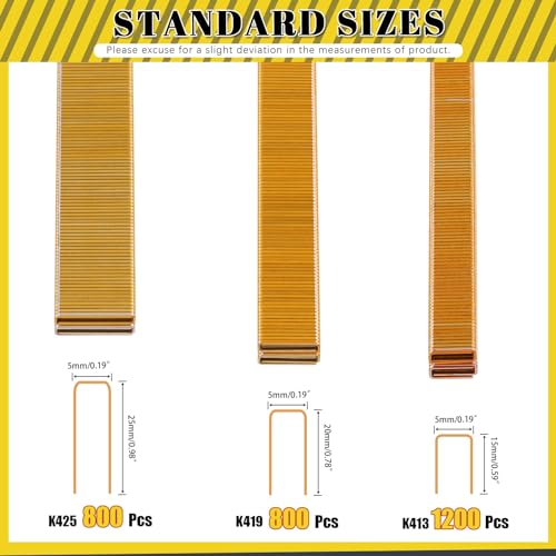 Mardatt 2800 Pcs 18 Gauge Narrow Crown Staples 12 34 1 Galvanized Finish Heavy Duty Narrow Staples for Pneumatic or Electric Stapler Gold - Image 3