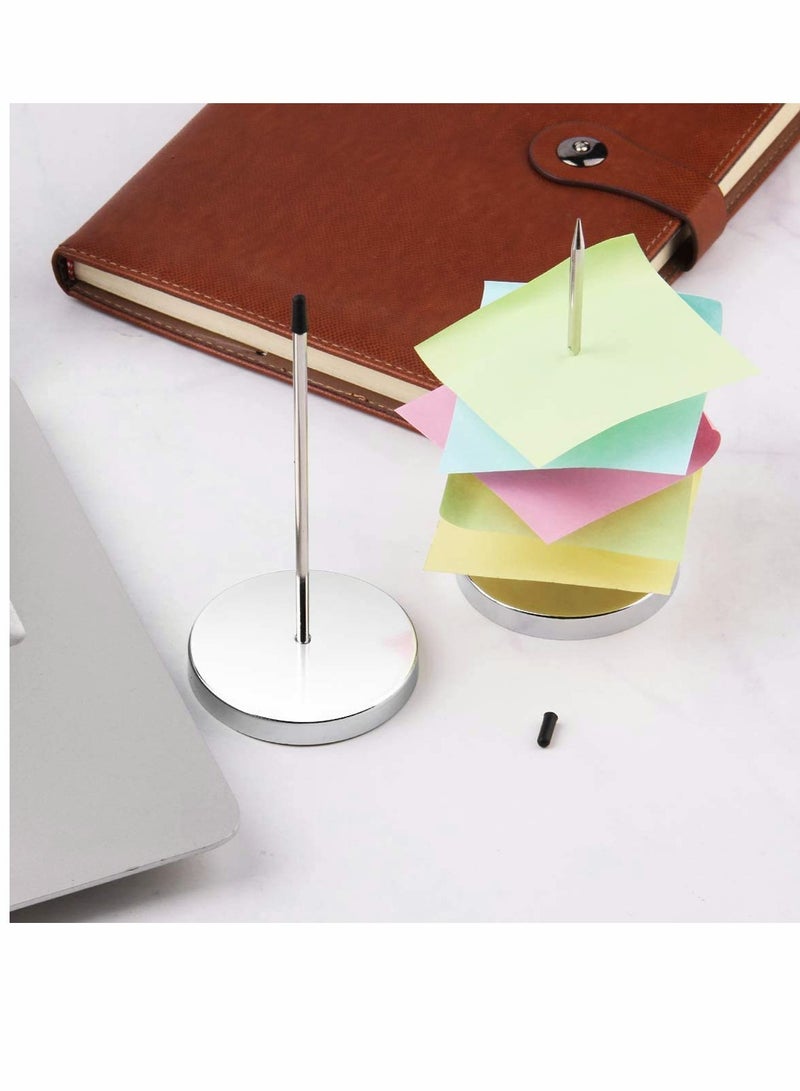 Pack of 4 Stainless Steel 140mm / 5.5inch Straight Rod Paper Memo Receipt Holder Bill Fork Spike Stick Desk Straight Rod 5.5 Inch Long for Bill Fork Stick and Paper Memo Holder Spike, 4 Pcs - Image 2