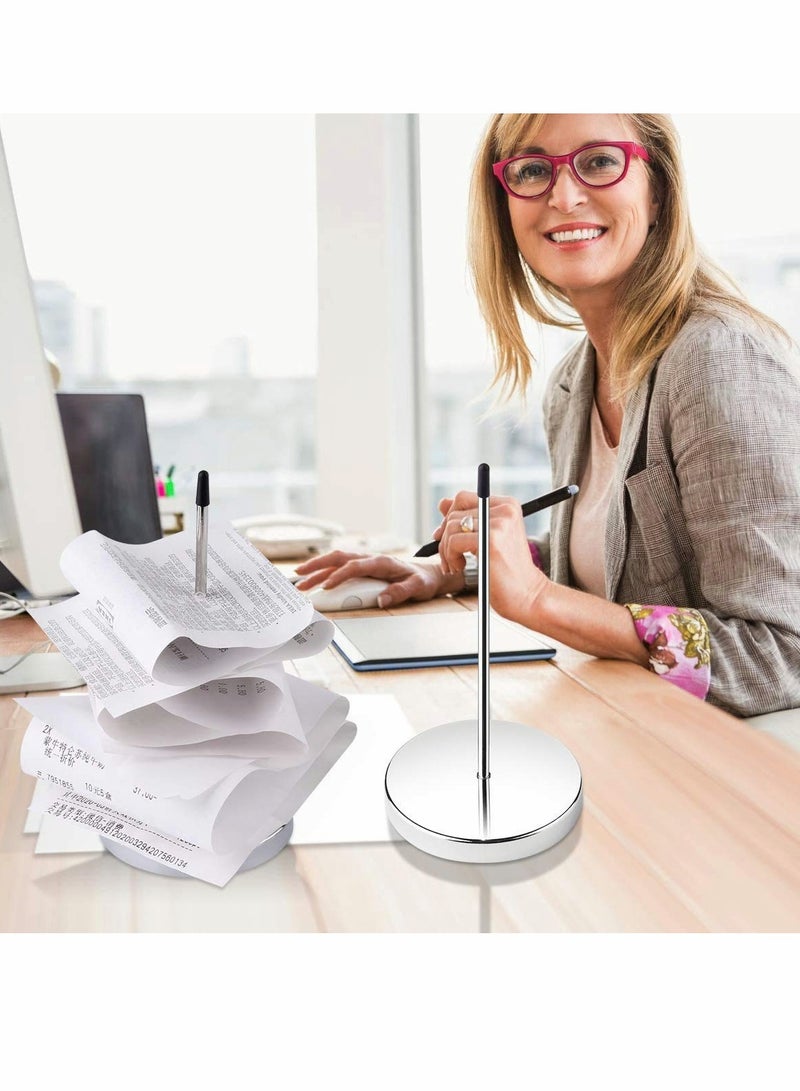 Pack of 4 Stainless Steel 140mm / 5.5inch Straight Rod Paper Memo Receipt Holder Bill Fork Spike Stick Desk Straight Rod 5.5 Inch Long for Bill Fork Stick and Paper Memo Holder Spike, 4 Pcs - Image 5