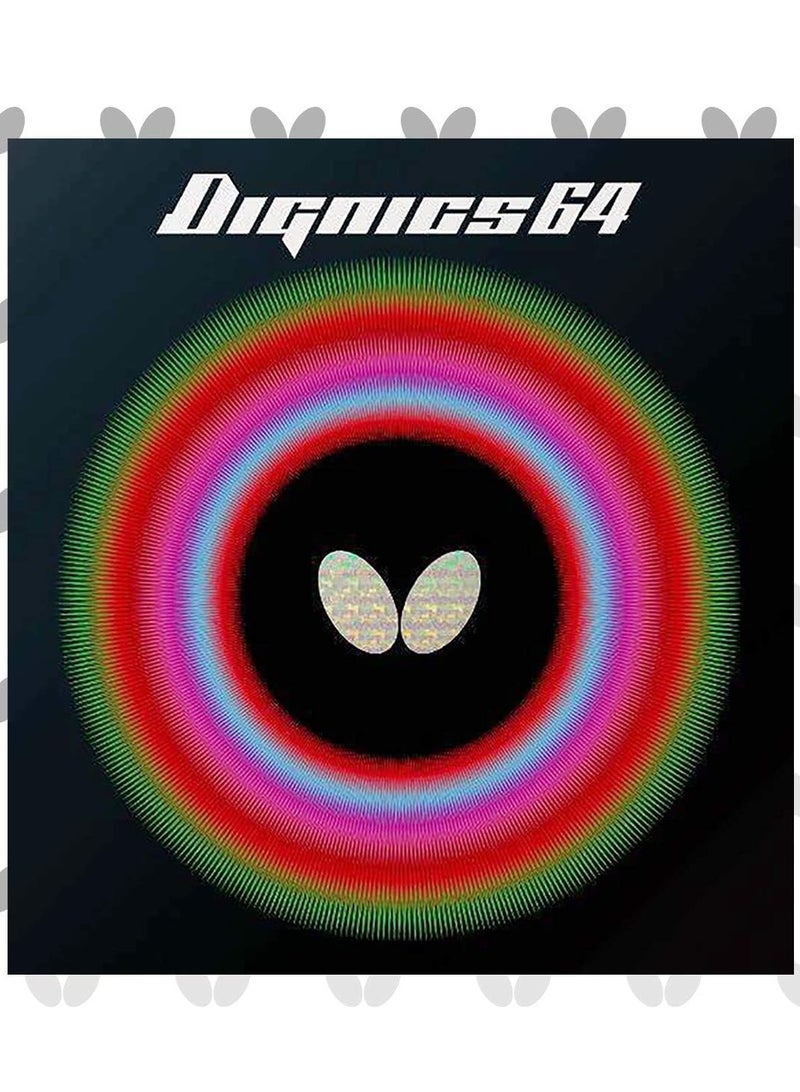 BUTTERFLY Butterfly Dignics 64 Table Tennis Rubber Inverted Professional Butterfly Table Tennis Rubber  Black (2.1mm) 4906901200227  - Image 1