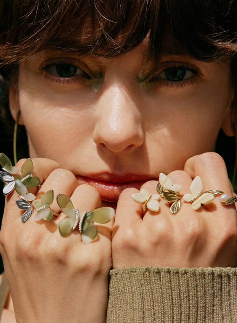 HEFANG erfly Garden Ring Open Ring - Image 4