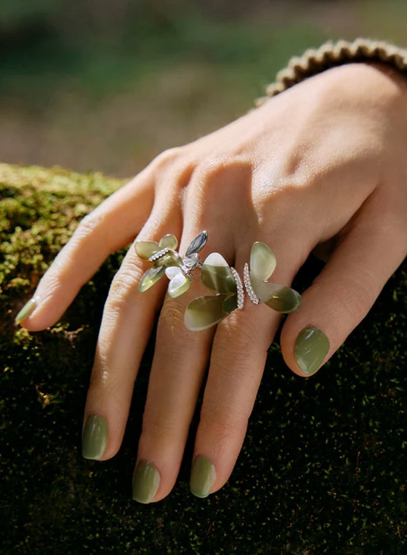 HEFANG erfly Garden Ring Open Ring - Image 2