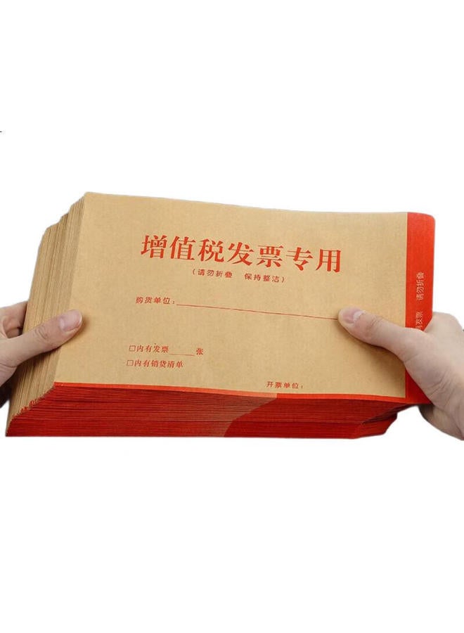 Simaa Value-Added Tax Invoice Special Envelopes, 100-Pack, Invoice Special Bags, Financial Document Bags, 250*160Mm Kraft Paper Envelopes, Thickened Version - Image 2