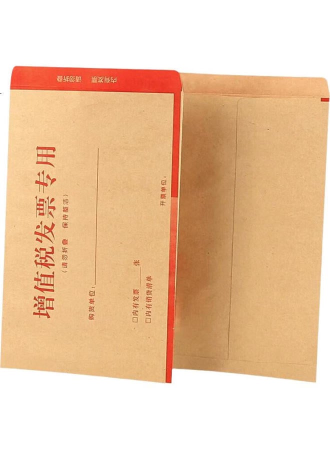 Simaa Value-Added Tax Invoice Special Envelopes, 100-Pack, Invoice Special Bags, Financial Document Bags, 250*160Mm Kraft Paper Envelopes, Thickened Version - Image 1