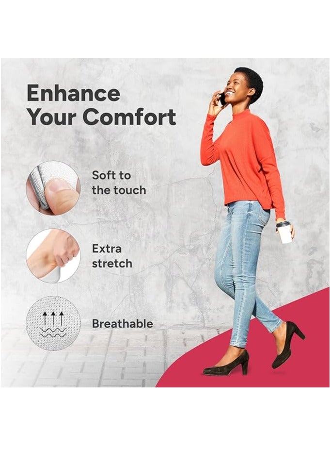 DUNISO 3 عبوة من الجوارب النسائية الرقيقة بدون رؤية غير قابلة للانزلاق للجوارب القاعية البيضاء بحجم واحد - Image 5