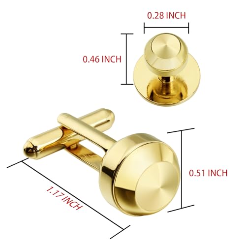 HAWSON Cufflinks and studs for Men-Fashion Men Gold Tuxedo Shirt Cufflinks and studs set for Regular Weeding Business Accessories - Image 5
