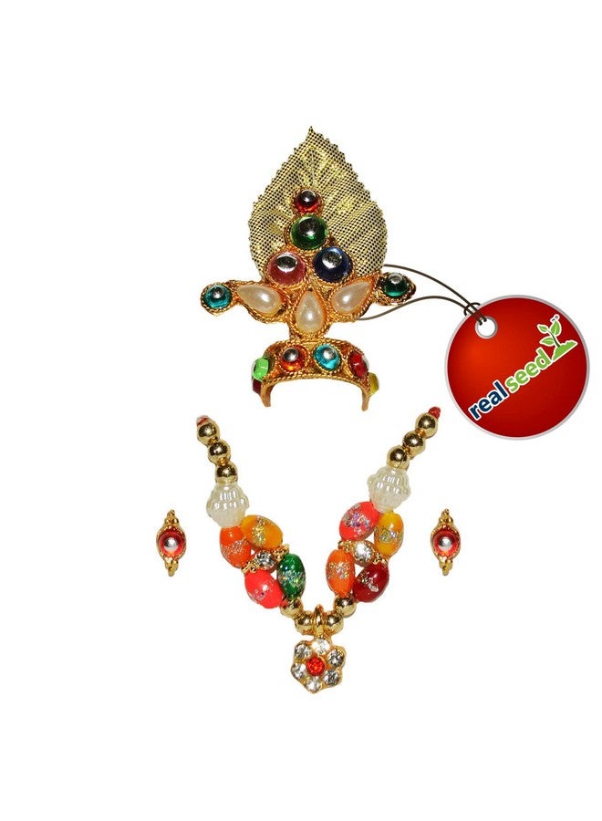 Real Seed Brass Laddoo Gopal Statue + Poshak + Shringar Kit, Brass Laddu Gopal Kishan, Thakurji Murti Idol, Laddu Gopal Idol, Bal Gopal Murti, Metal Laddu Gopal | Size- 6.8 x 7 CMS |Weight- 200 Grams - Image 2
