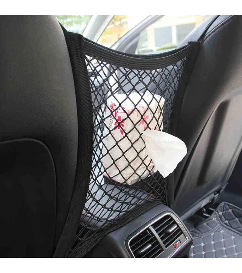 Car Trunk Seat Back Elastic Mesh Storage Bag Style1 Pocket Grid Holder - Image 3