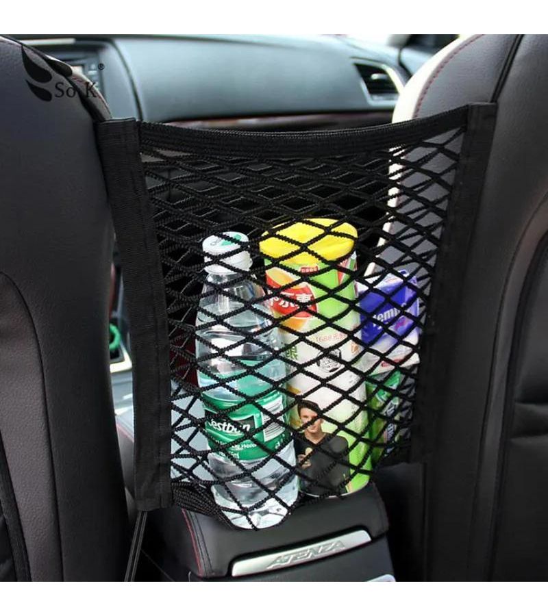 Car Trunk Seat Back Elastic Mesh Storage Bag Style1 Pocket Grid Holder - Image 4