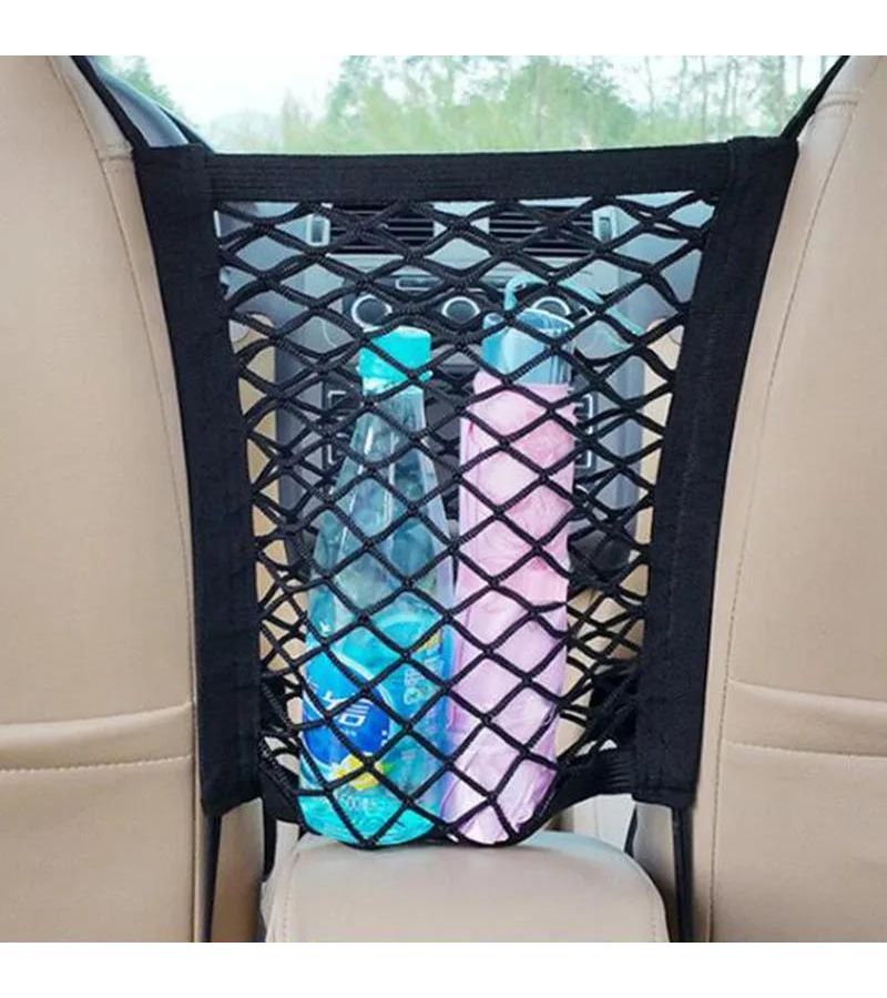 Car Trunk Seat Back Elastic Mesh Storage Bag Style1 Pocket Grid Holder - Image 5