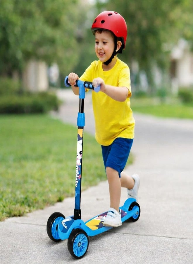 NOJTI سكوتر NOJTI Rider Pro Kick Scooter بعجلات عريضة من البولي يوريثان مزودة بإضاءة LED | سكوتر تزلج ثلاثي العجلات للأولاد والبنات من عمر سنتين إلى 12 سنة | ارتفاع قابل للتعديل بخمسة مستويات، وتصميم سهل الطي (أزرق - أسود) - Image 1