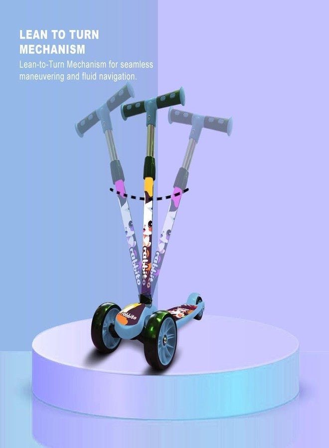 NOJTI سكوتر NOJTI Rider Pro Kick Scooter بعجلات عريضة من البولي يوريثان مزودة بإضاءة LED | سكوتر تزلج ثلاثي العجلات للأولاد والبنات من عمر سنتين إلى 12 سنة | ارتفاع قابل للتعديل بخمسة مستويات، وتصميم سهل الطي (أزرق - أسود) - Image 4