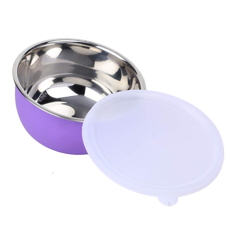 Zaib Stainless Steel Micrwoave Safe Containers with Lid for Kitchen Food Stroage | Euro Mixing Bowls (WL Purple) - Image 4