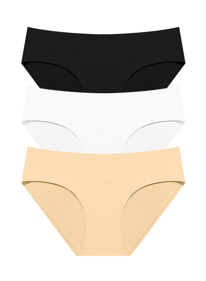 Pack of 3 Invisible Seamless Laser Cut Brief Panties for Women - Image 2