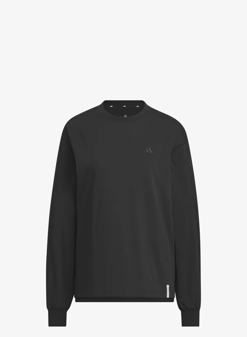 اديداس تيشيرت ESSENTIALS PLUS 3 STRIPES LOOSE FIT LONG SLEEVE