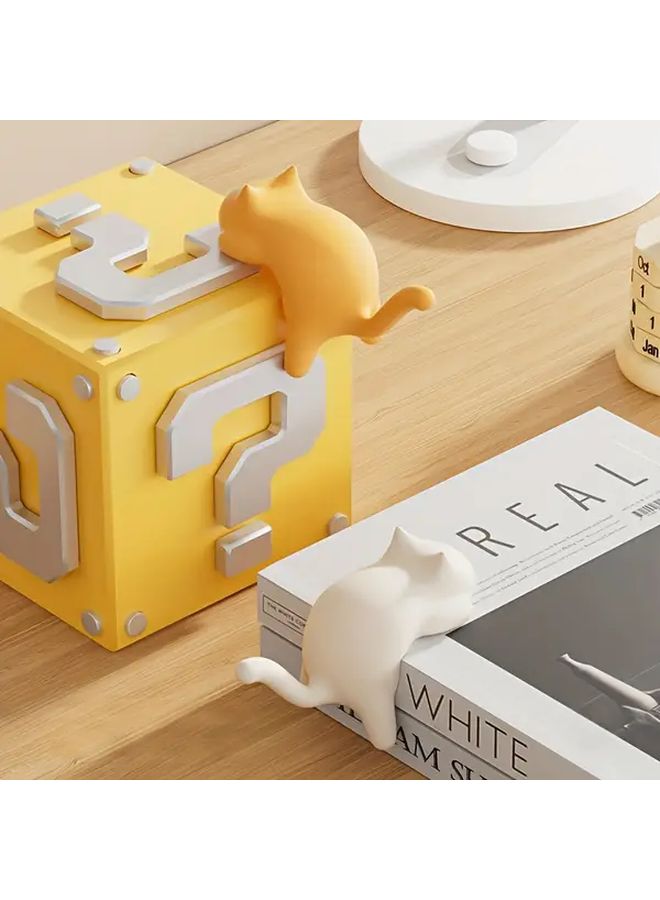 White Cat Shaped Adhesive Hooks No Drilling Strong Adhesion Multifunctional Wall Mount - Image 3