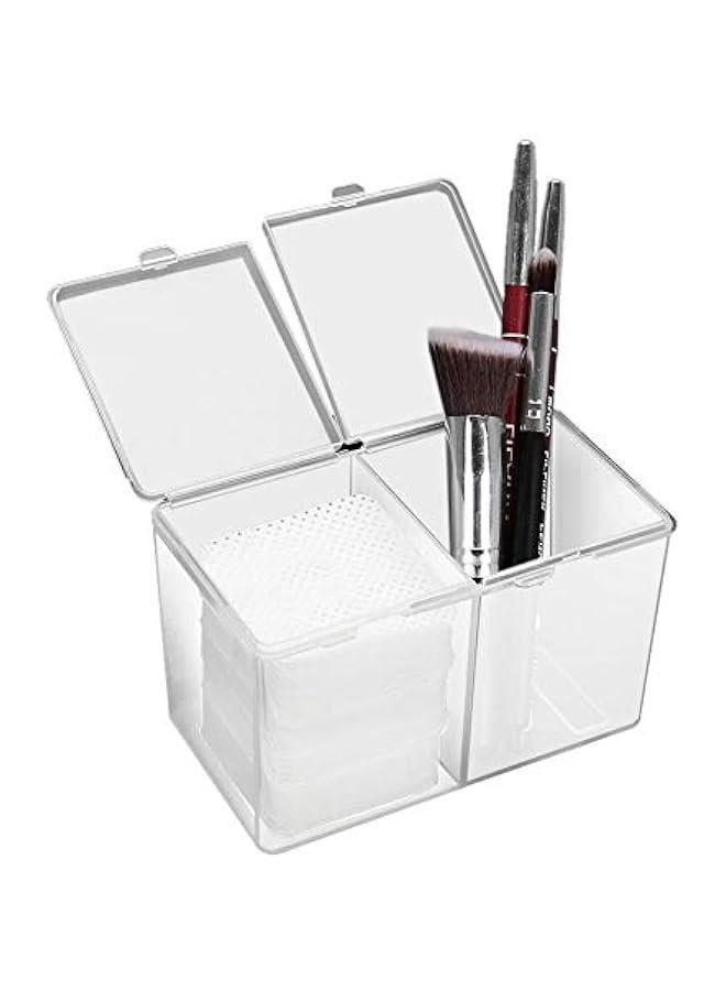 2 Grids Storage Box, Multipurpose Cosmetic Organizer, Waterproof, Dustproof, Space Saving, Multifunction Transparent Storage Pads Swabs Container