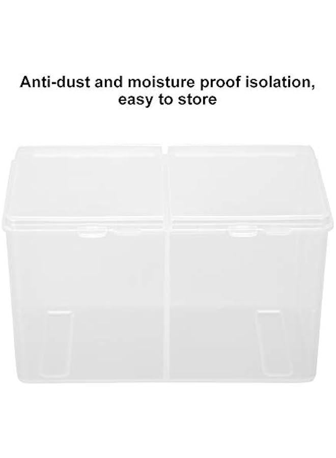 2 Grids Storage Box, Multipurpose Cosmetic Organizer, Waterproof, Dustproof, Space Saving, Multifunction Transparent Storage Pads Swabs Container