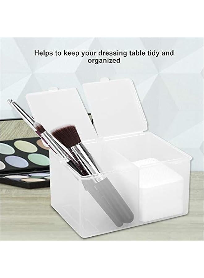 2 Grids Storage Box, Multipurpose Cosmetic Organizer, Waterproof, Dustproof, Space Saving, Multifunction Transparent Storage Pads Swabs Container