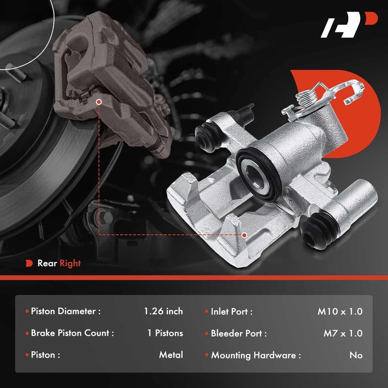 A-Premium Brake Caliper Assembly Without Bracket for Mazda Miata 1990-2005 Rear Passenger Side - Image 2