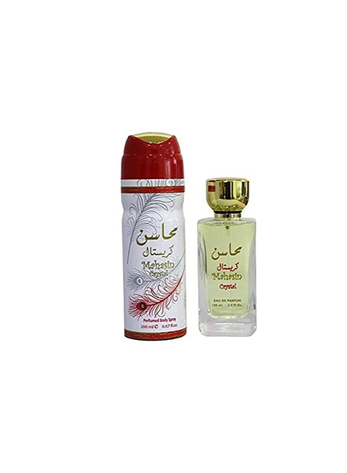 لطافة عطر محاسن كريستال EDP مع مزيل عرق مجاني داخل العبوة 100ملليلتر - Image 4